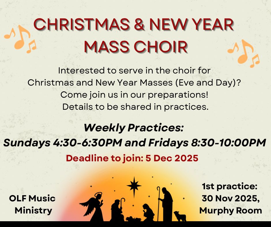 Calling out for new choir members for Christmas & New Year Masses