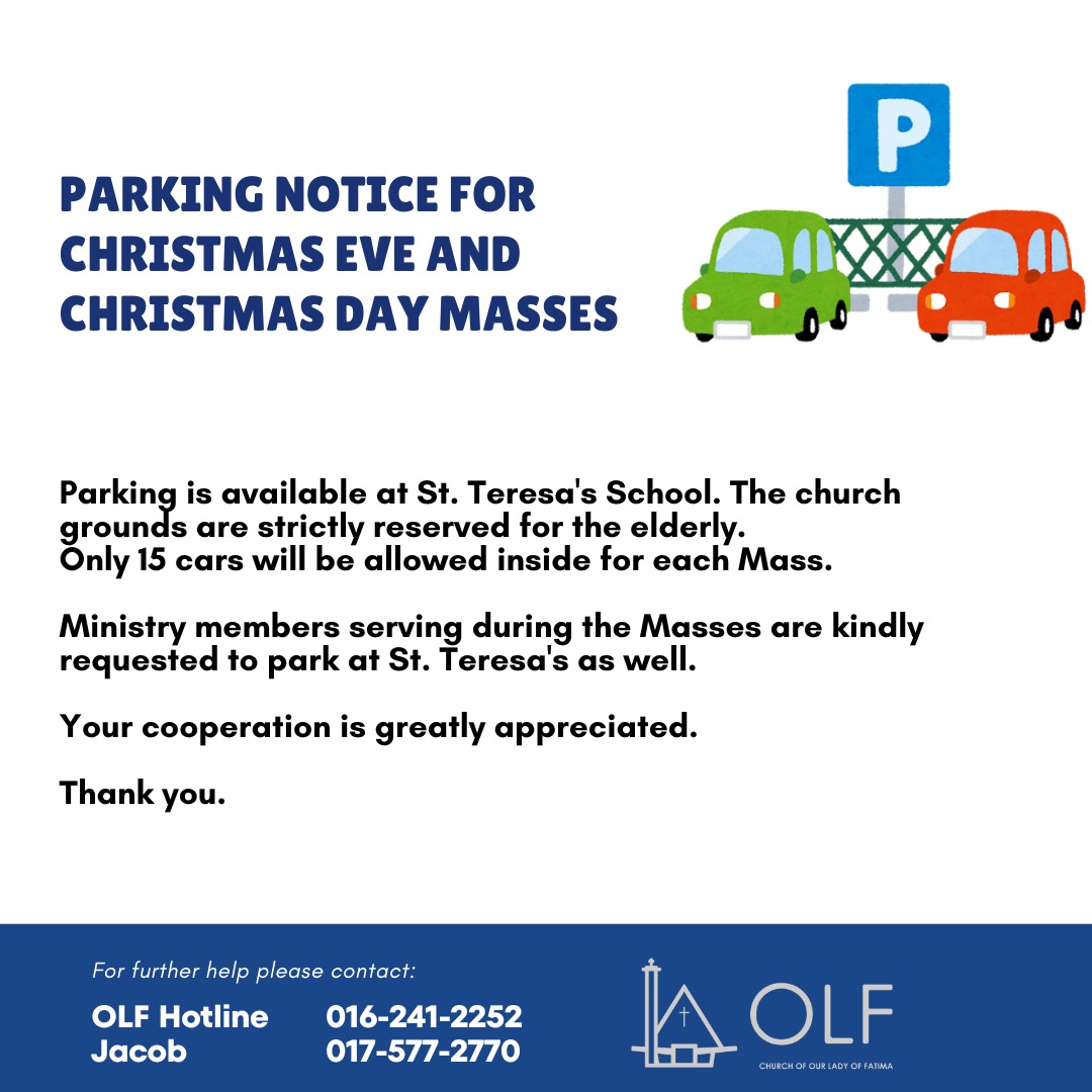 Parking Notice for Christmas Masses